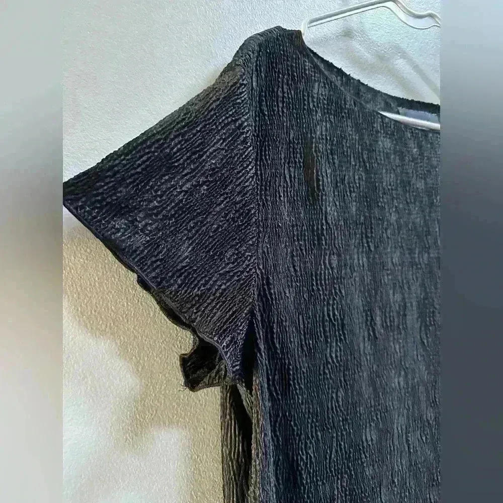 Vintage 90s Connected Apparel Crinkled Blouse – Black – Women’s Size L - Image 4