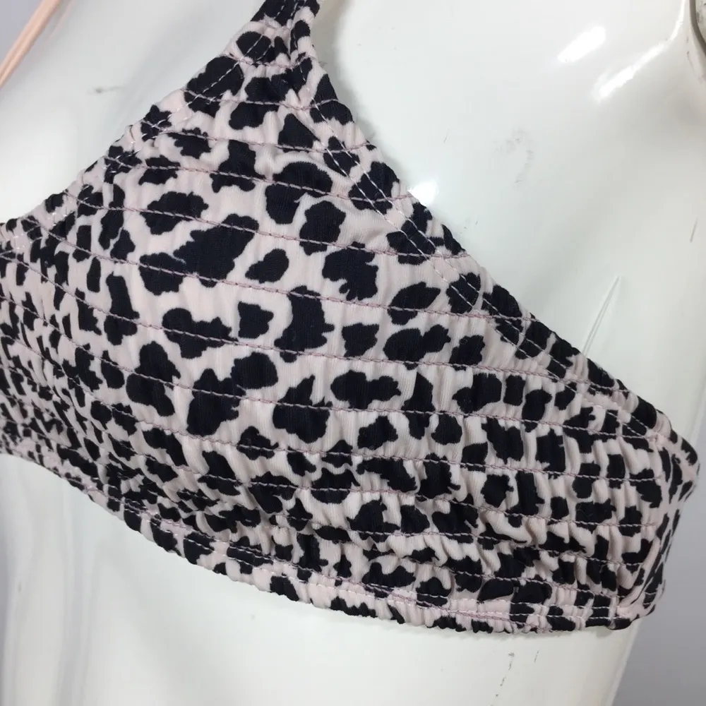 Topshop Smocked Leopard Bikini Top Blush 6 - Image 12