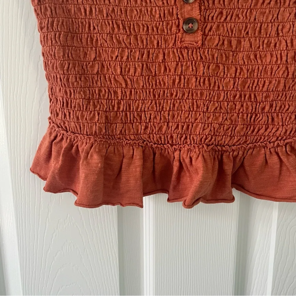We The Free rust smocked ruffled tube top small - Image 4