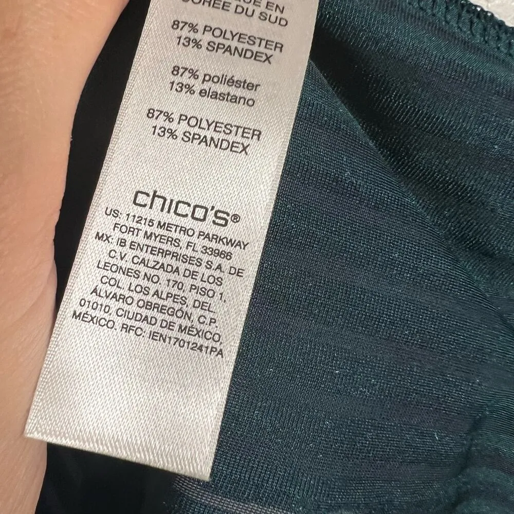 Chico’s Velvet Stripe Tie-Dye Blue Open Front Cardigan Sweater Size US 8 - Image 8