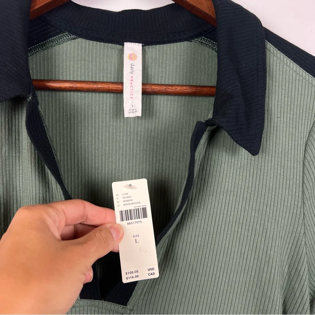 Daily Practice by Anthropologie Long-Sleeve Colourblock Polo Midi Dress Sz L - Image 10