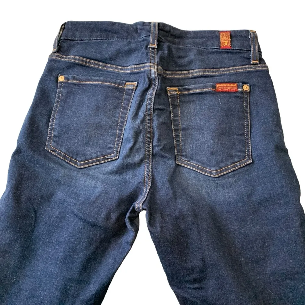 7 for all mankind high waist ankle skinny HW 25 dark wash slim illusion jean - Image 2