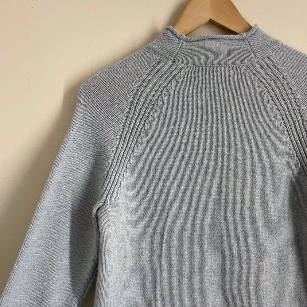 J. Crew Always 1988 Rollneck Merino Wool Sweater Blue Grey size XS - Image 6