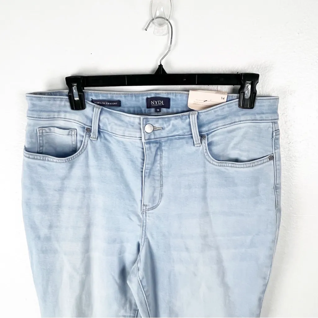 NYDJ Lightwash Marilyn Straight High Rise Lift Tuck Technology Crop Jeans 14 - Image 12