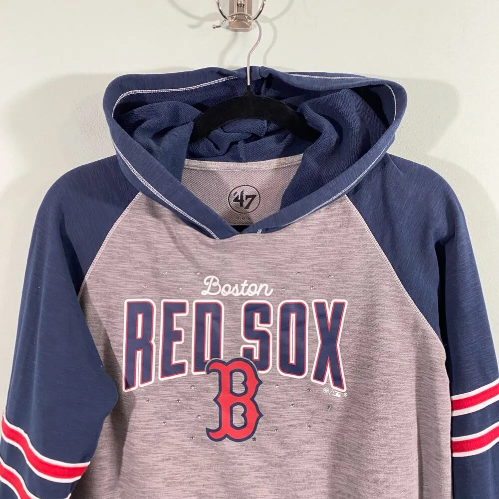 47 Brand Women MLB Boston Red Sox Raglan Pullover Hoodie Size M Size M - Image 2
