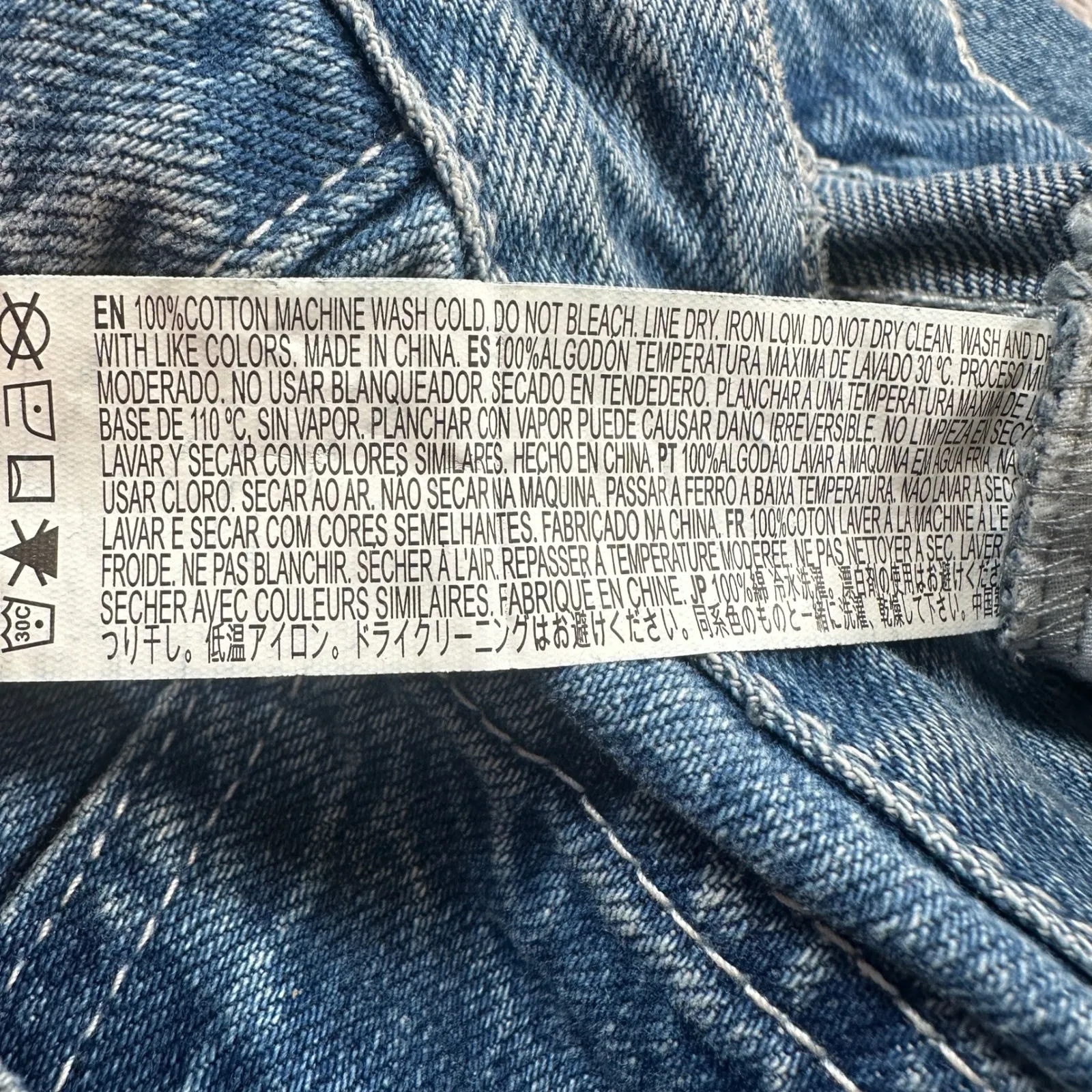 Y2K Cargo Jeans Multi Pocket Denim Pants Blue Women's 28 Light Wash Wide Leg F21 - Image 6