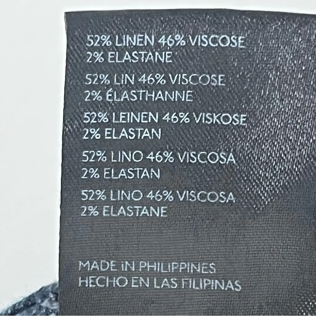 ANTHROPOLOGIE MAEVE The Colette Linen Blend High Rise Cropped Wide Leg Pants 29 - Image 5