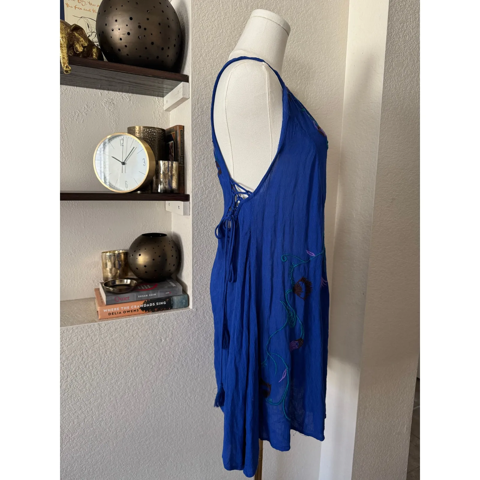 Free People Adelaide Festival Slip Dress In Ocean Blue Size XS - Image 3