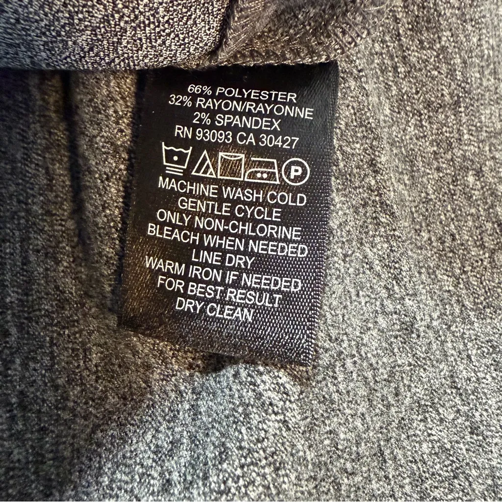 Nic+Zoe Forever Flannel Roll Bottom Pants charcoal gray women's 12 NWT Pull On - Image 8