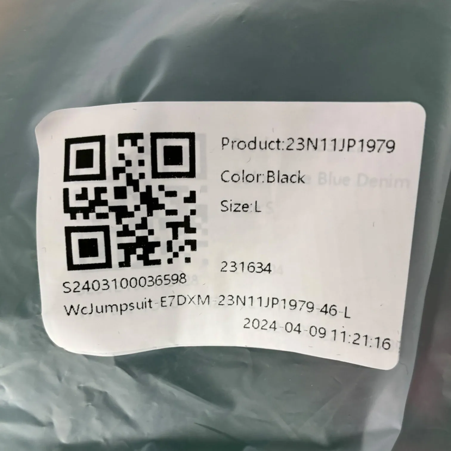 Halara Black Pleated Jumpsuit Overalls Jogger Button Strap Size L Waffle - Image 4