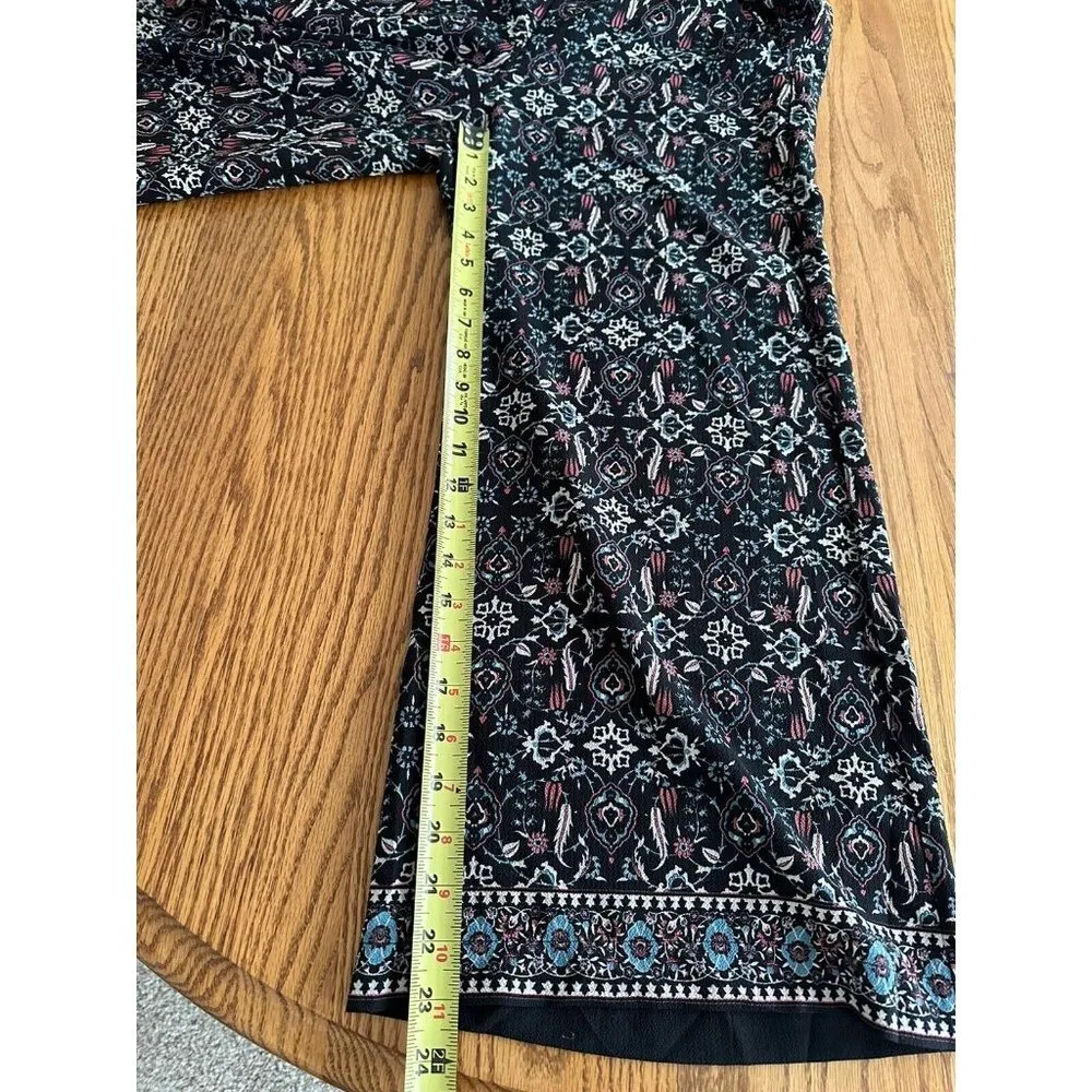 Max Studio Wide Leg Pull On Pants Cropped Size S Women’s Floral Print Multicolor - Image 7