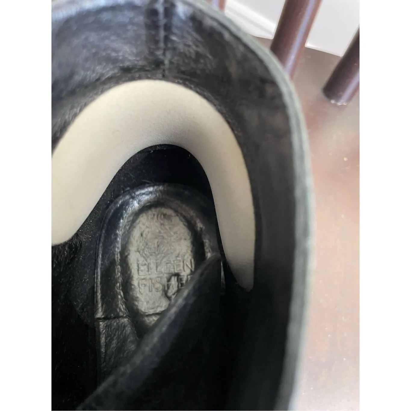 Eileen Fisher Game 2 Black Tumbled Nubuck Leather High Top Sneaker 7 - Image 10