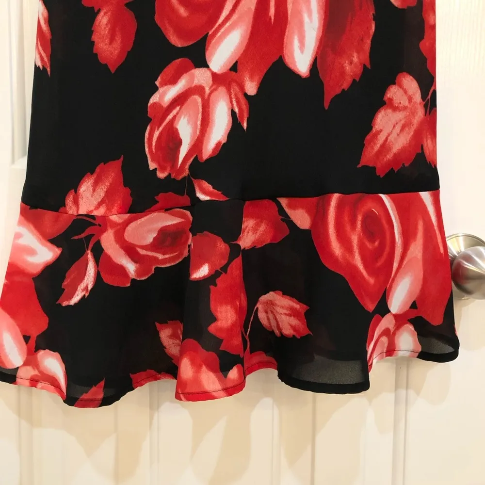 Jonathon Martin Red/Black Floral Dress 7 - Image 4