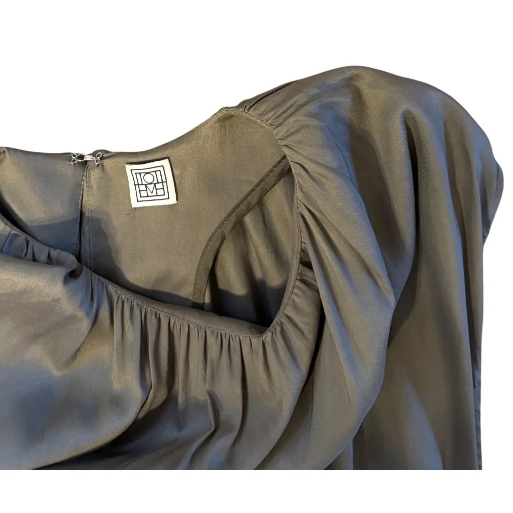 $490 Toteme L XL Pretoria Maxi Dress Green Drop Waist Lagenlook Party Wedding Size L - Image 12