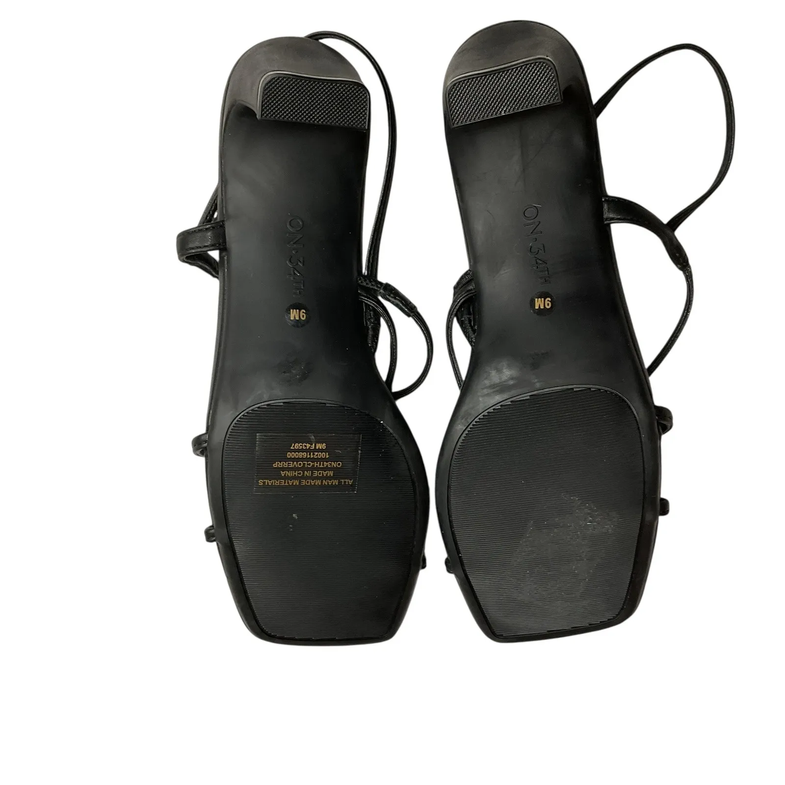 ON 34th Women's Square Open Toe Strappy Slingback Dress Sandals Black Size 9M - Image 10