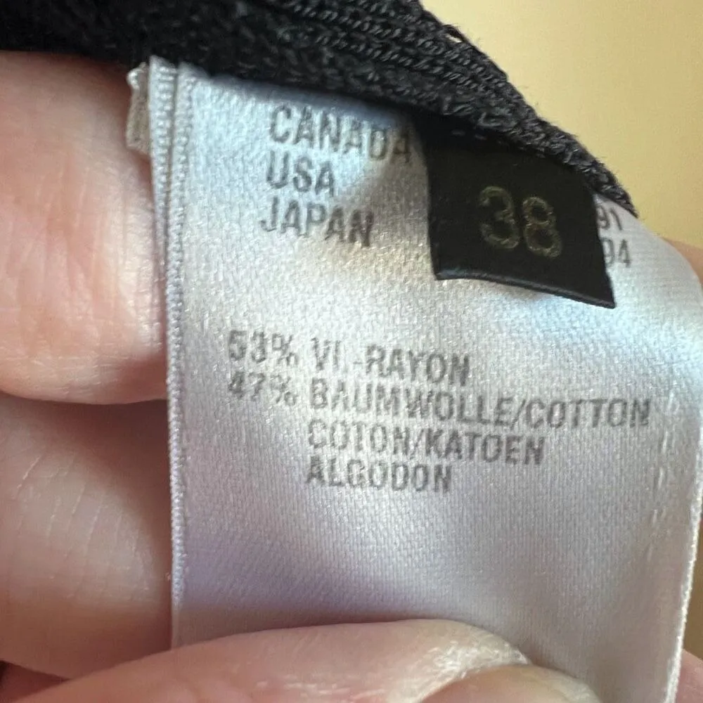 Escada Womens Black Long Sleeve Knit Cardigan Shoulder Pads Size 8 Medium - Image 3