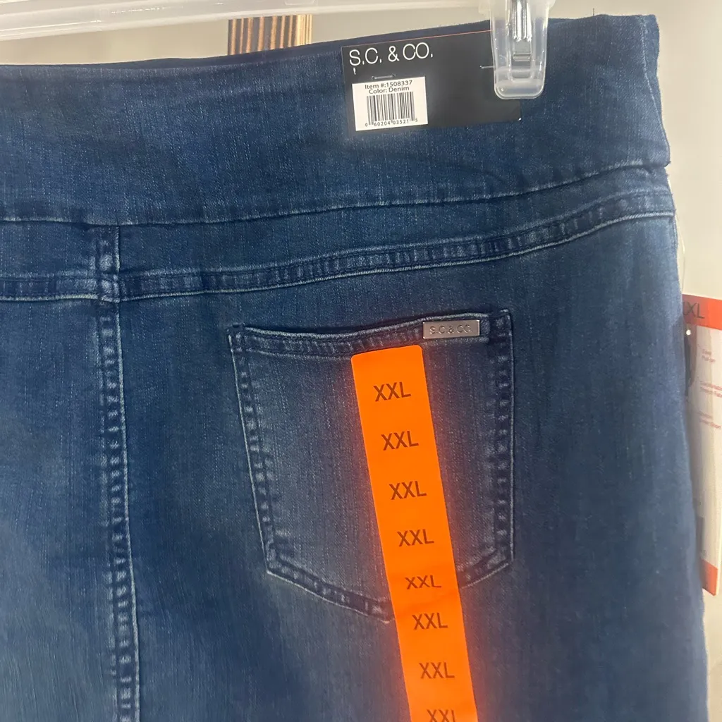 S.C. & Co Stretch Denim Skirt With Shorts Women’s XXL Blue NWT - Image 3