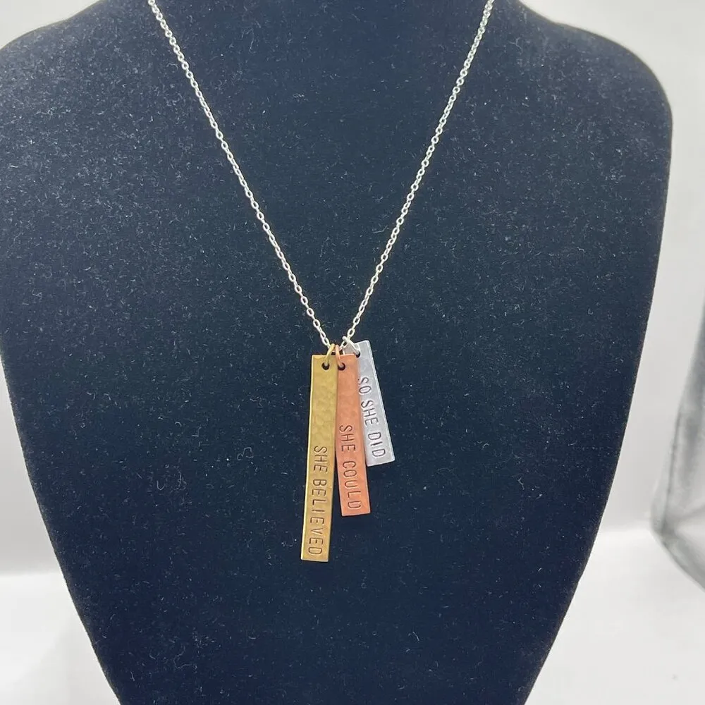 JUlio She Believed She Could So She Did Metal Pendant Necklace - Image 12