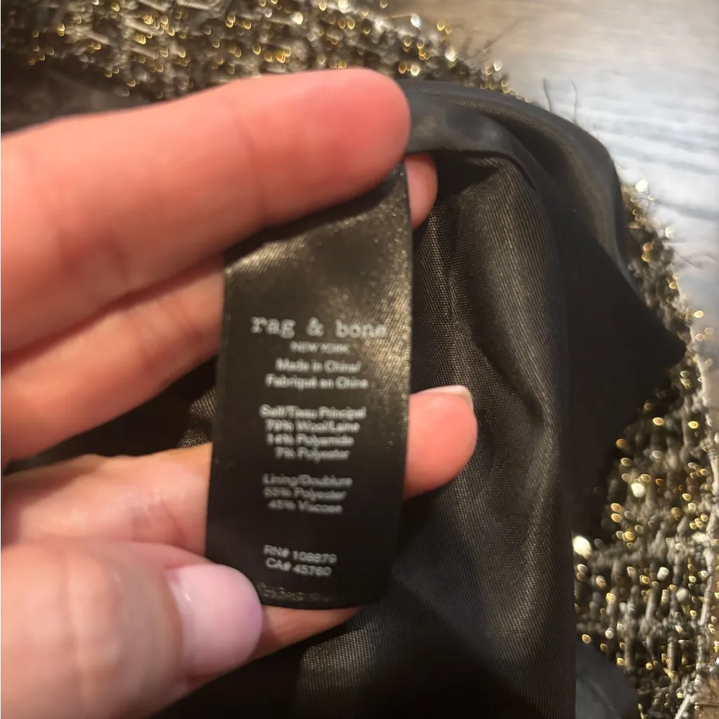 Rag and Bone Tina Linton Dress in Silver Matte - Image 8