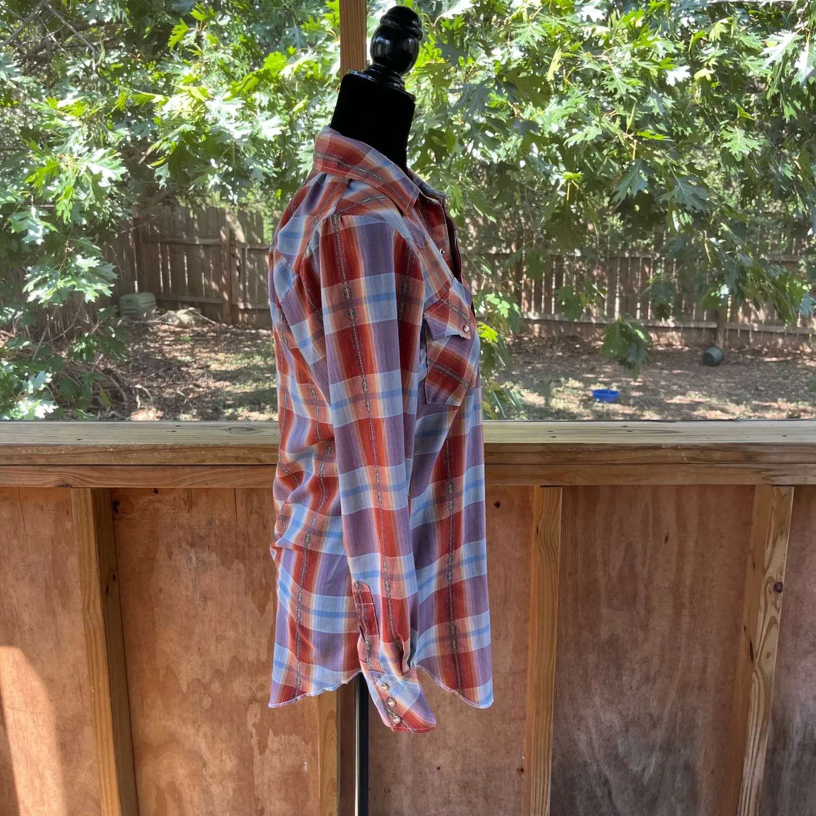 Westerns Fabrics By Dan River Women's Vintage Plaid Western Shirt Size S Red - Image 2