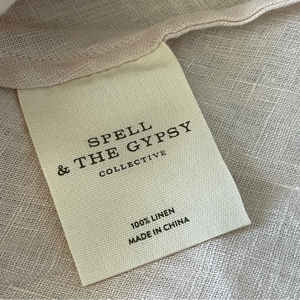 Spell & The Gypsy Linen Dress NWT mae mini womens Pink (medium) boho cottagecore - Image 8