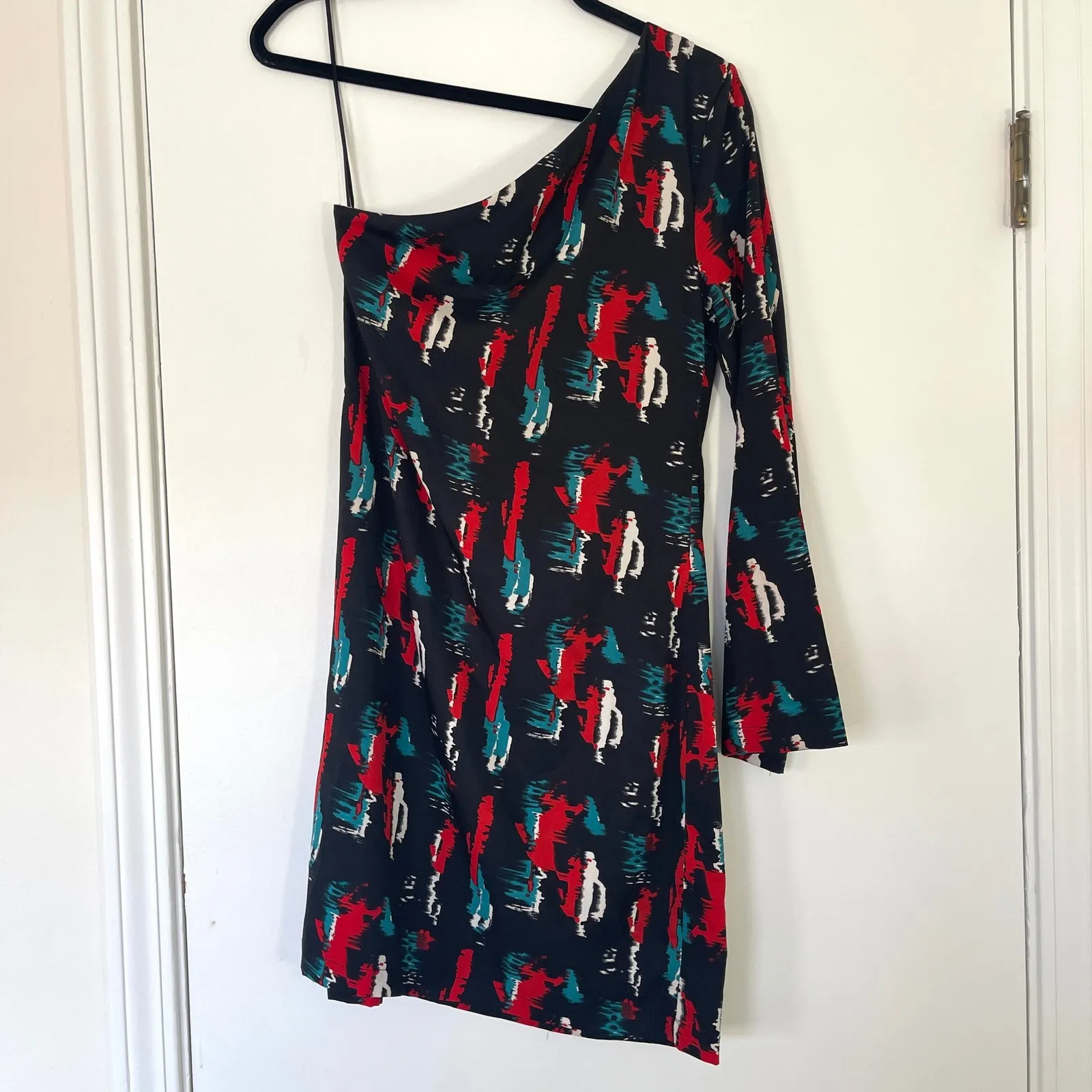 W118 by Walter Baker $158 Black Abstract Allison One Shoulder Women's Dress XS - Image 8