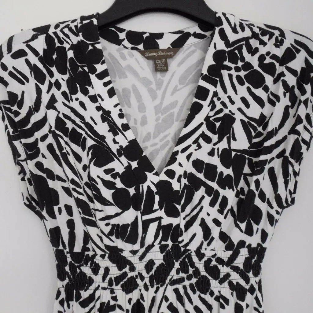Womens Tommy Bahama Black/White Dress Stretchy Size Xs/Small - Image 3