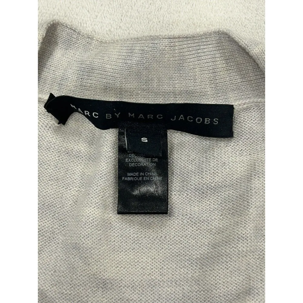 Marc By Marc Jacobs Cardigan Small Gray Black Sequined FLAWED - Image 4