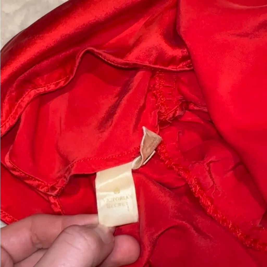 Victoria’s Secret Red Satin Lingerie Bodysuit - Image 4