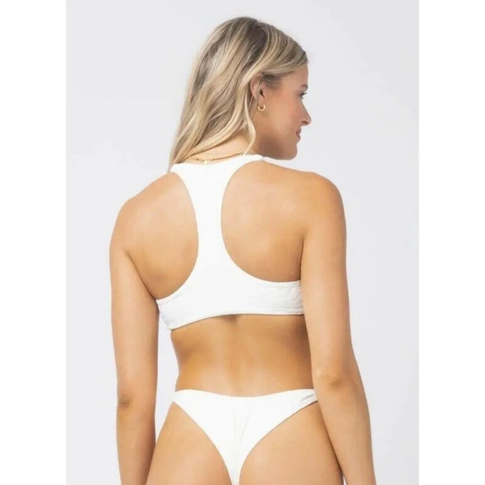 L*Space Jaylo Bikini Top in Cream Racerback Size Small NWT - Image 2