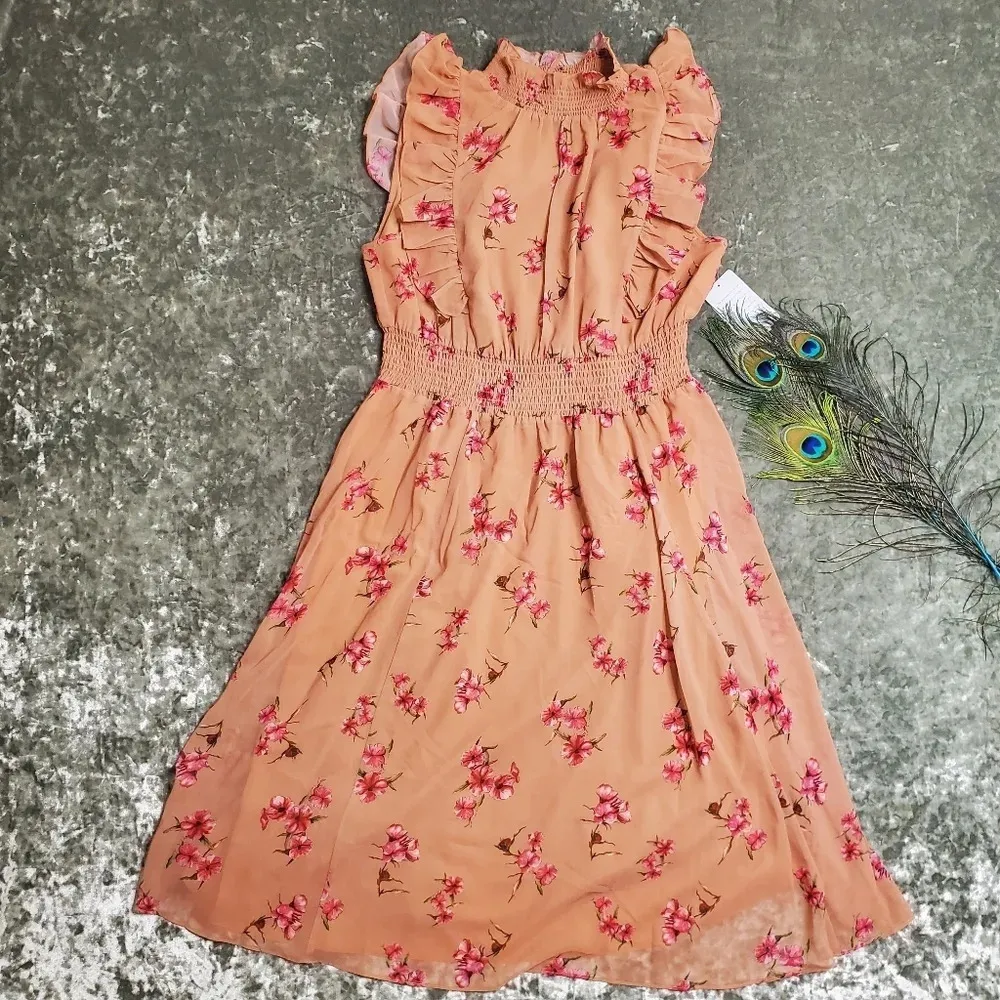 Alexia Admor Joanna Ruffled Dress In Cafe Floral - Image 2