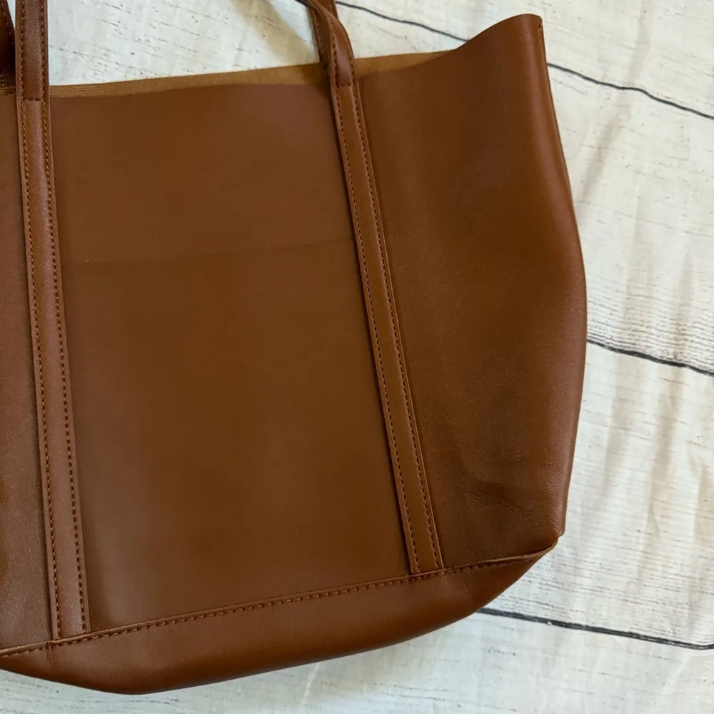 Henny + Lev Women's Faux Leather Everyday Brown Tote Bag - Image 6