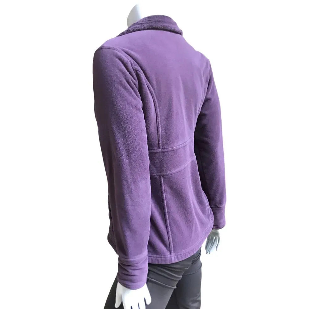 Eddie Bauer Fleece Full Zip Purple Jacket with Pockets Women's Size Small - Image 3