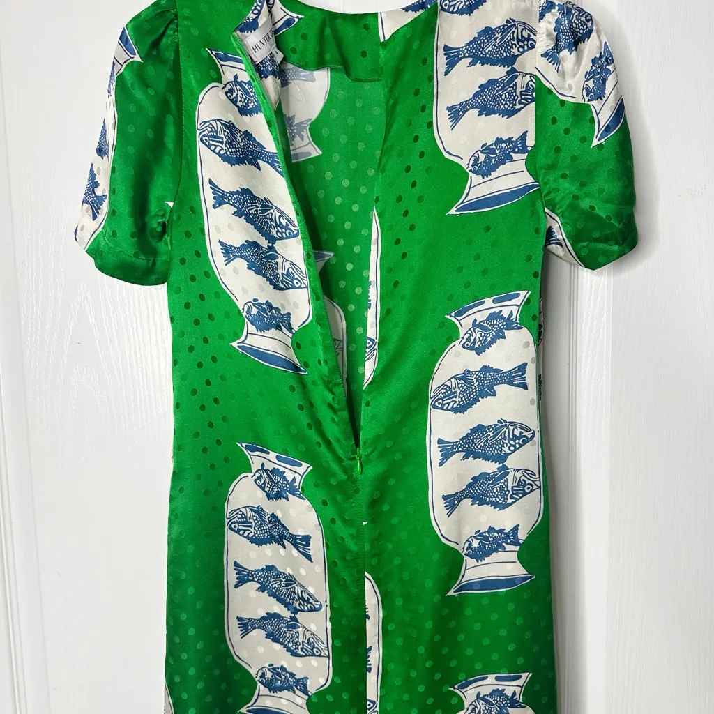 NWOT Hunter Bell Silk Valerie dress in Herring Green Size 4 *SOLD OUT* - Image 8