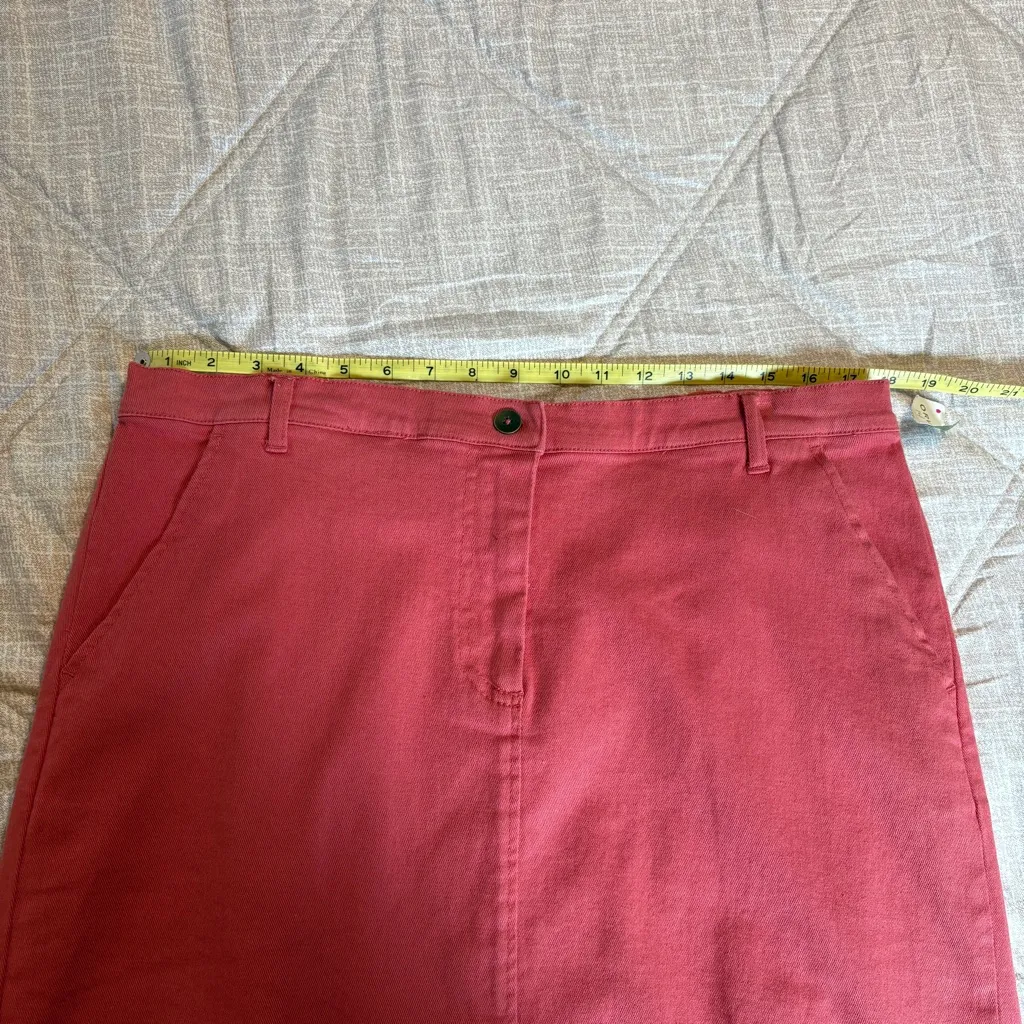 Orvis Women Denim Midi Skirt Sz 14 A Line Western Ranch Boho Cowgirl Y2K Salmon - Image 3