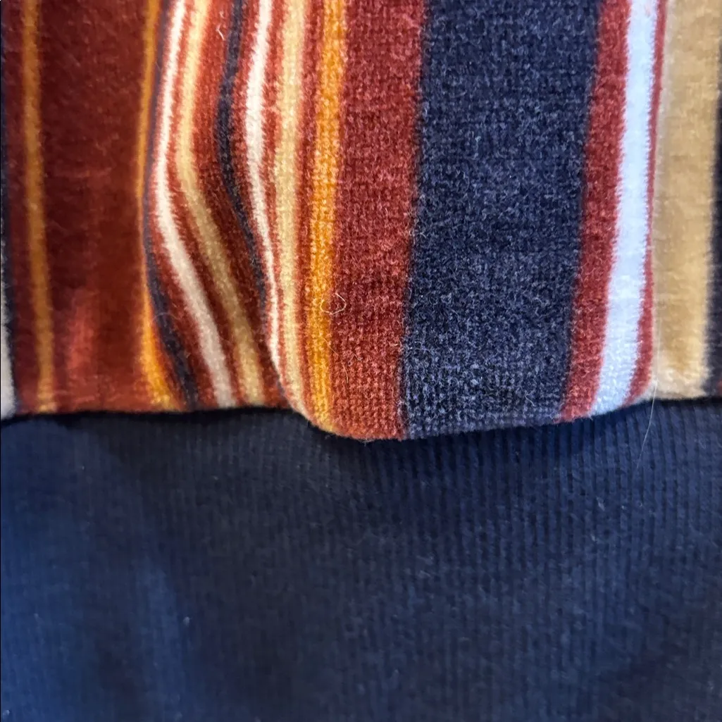 FOREVER 21 BRAND..MULTI COLORED VELOUR STRIPED SWEATER RUST BLUE CREME WHITE - Image 4