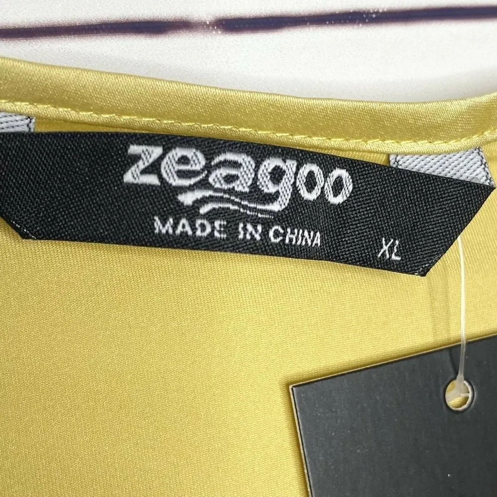 NWT Zeagoo Gold Dripping Sequins Tank Top Size Large - Image 3