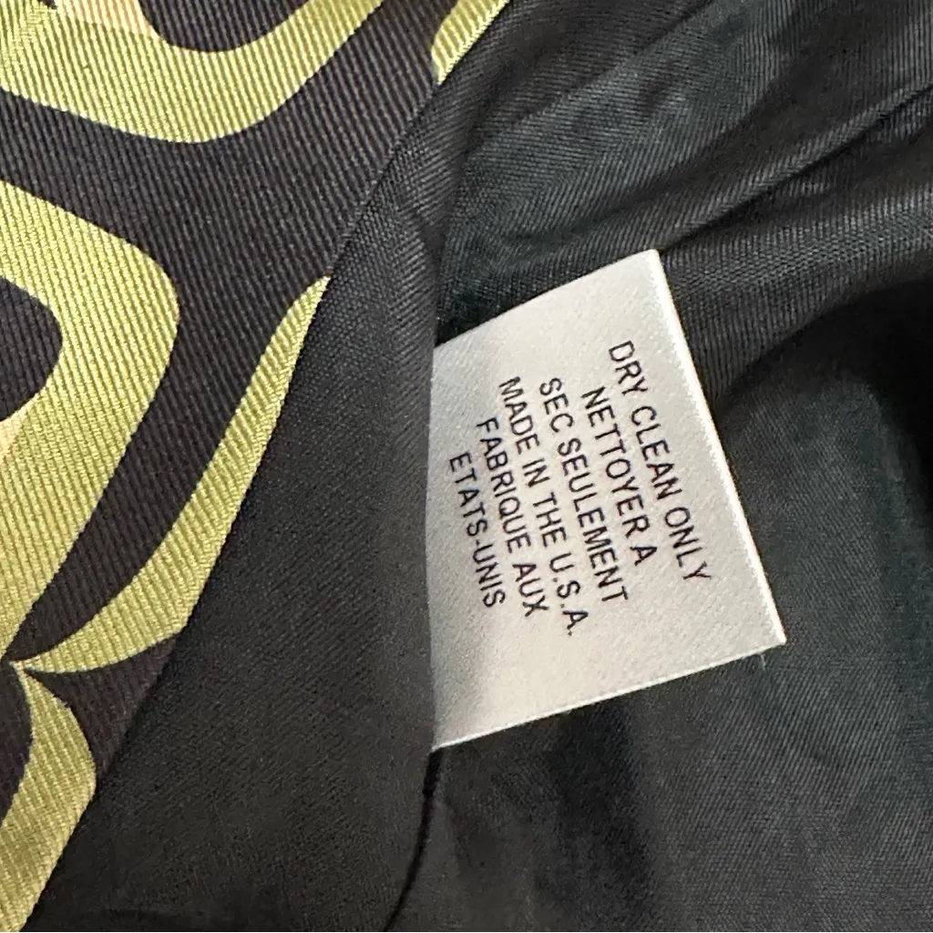 Milly of New York Green Black Geometric Print Silk Scarf Skirt Vibe Women Sz 4 - Image 6