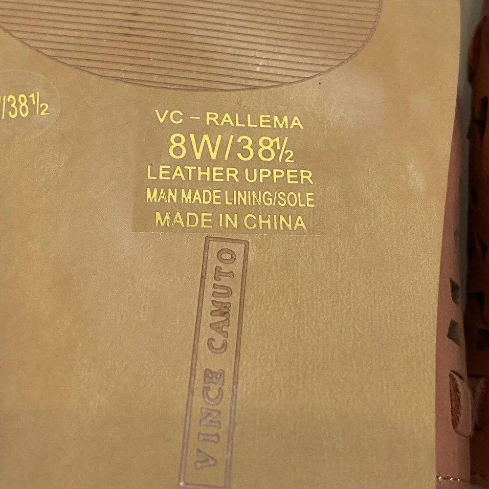 Vince Camuto Leather‎ Wedge Slide Wide Sandals Sushi 8 Wide NWOT - Image 11