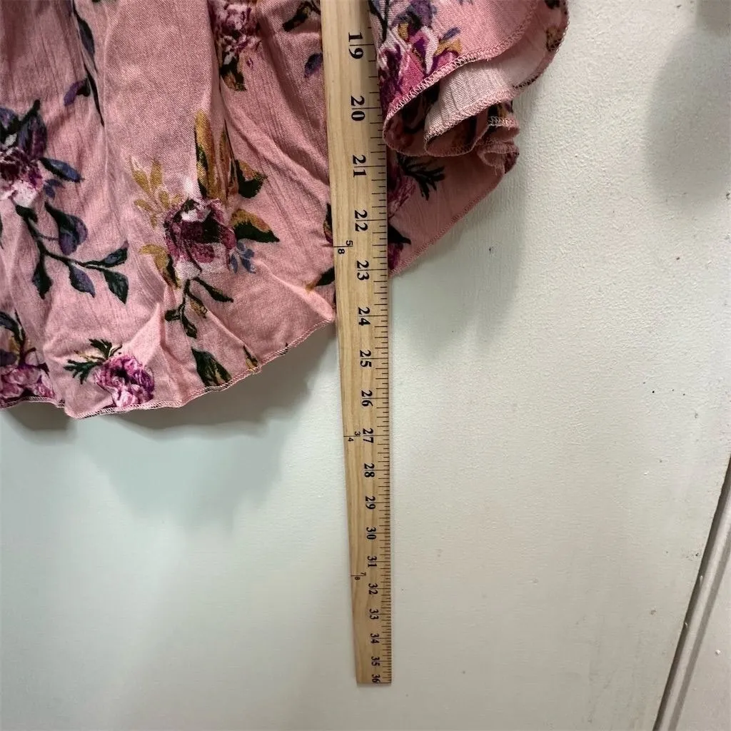 No Boundaries Pink Floral Off Shoulder Blouse XL Boho Whimsy‎ Fairy Cottagecore - Image 5