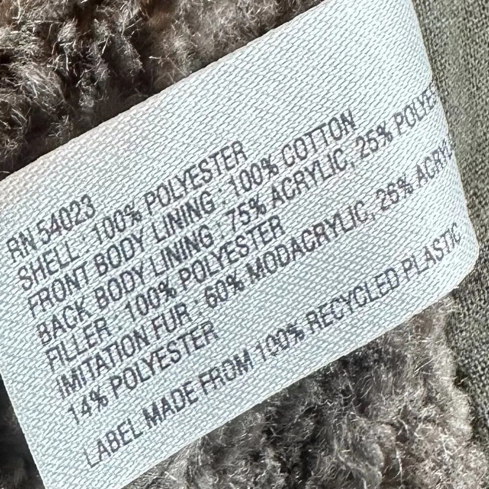 Gap Camo Print Jacket Coat Anorak Faux Fur Lined Hood Zip-Out Lining Size Small - Image 15