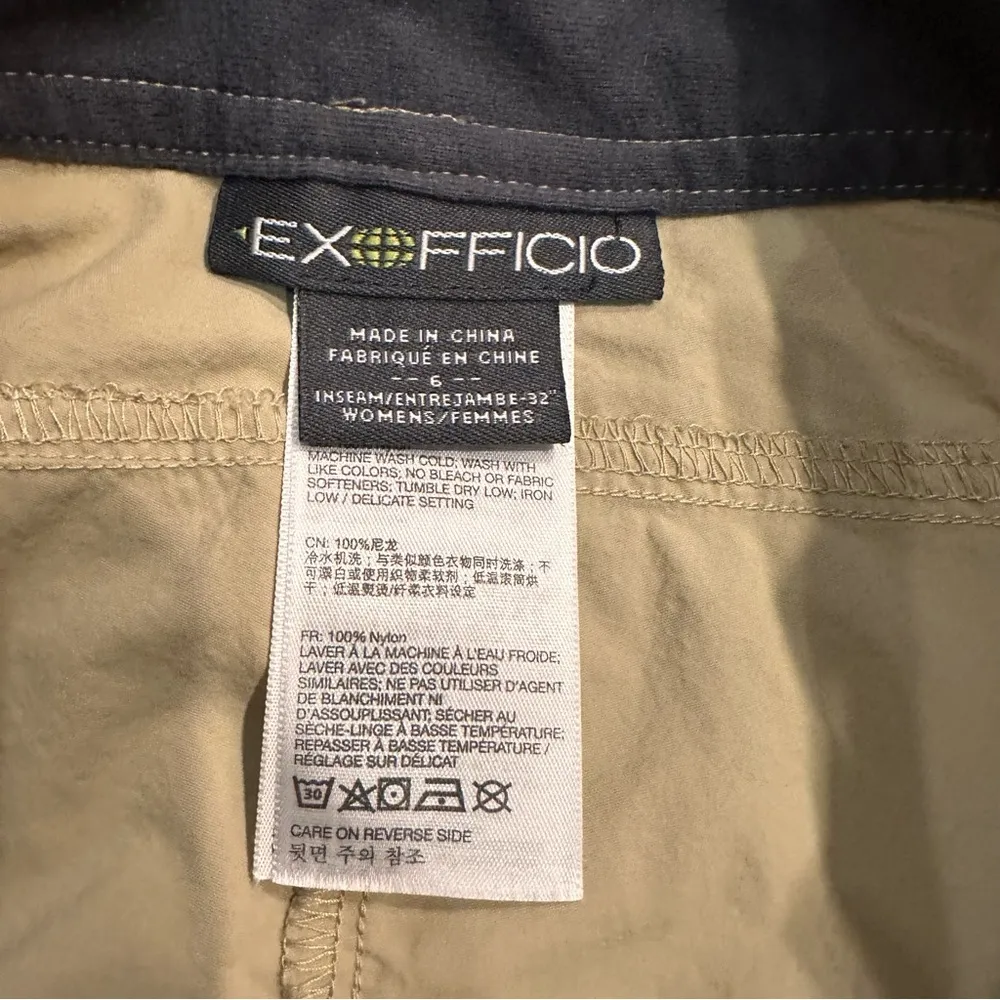 Ex Officio Pants Women's 6 Khaki Tan Convertible Nylon Outdoor Hiking Camping - Image 6