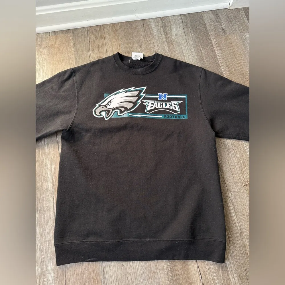 NFL Philadelphia Eagles Sweatshirt Crewneck Black Blue Size S M UNISEX Birds - Image 2