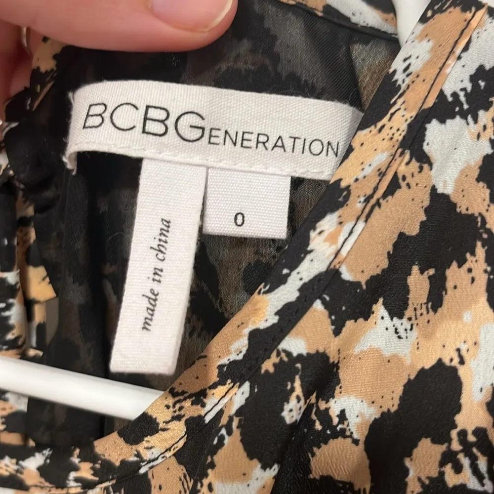 BCBGeneration Animal Print Mini Dress with Pockets and Tie Up Back - Image 6