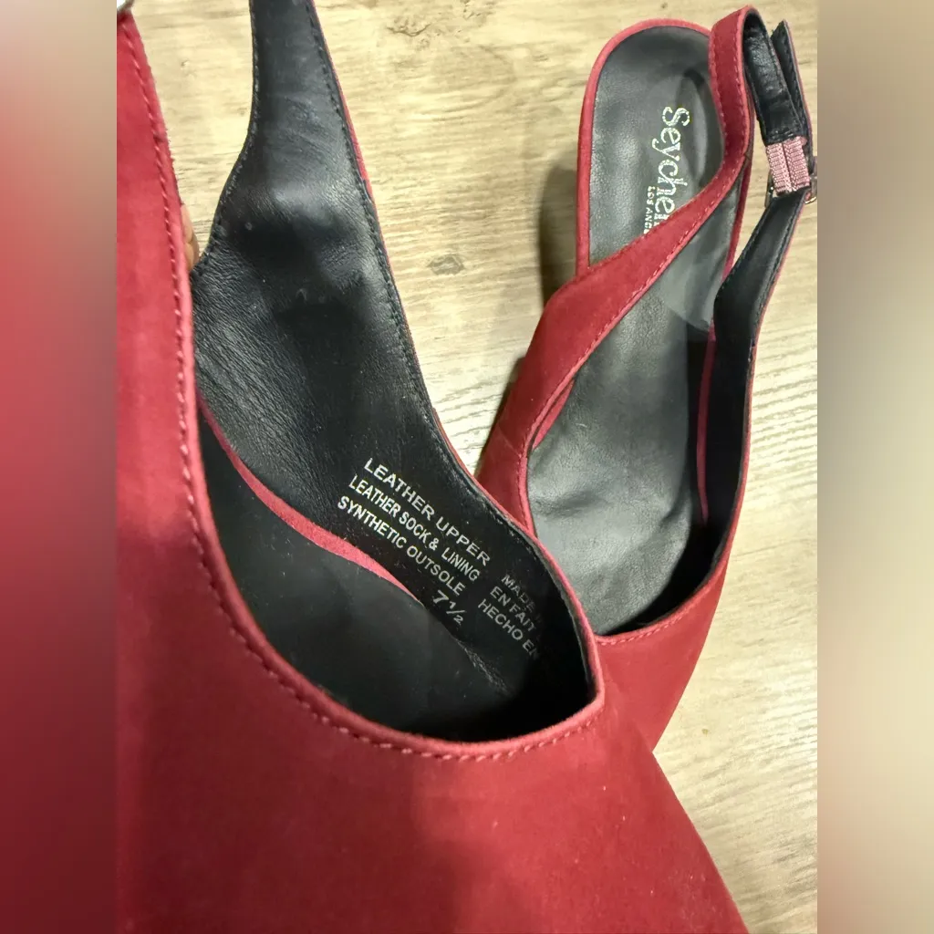 Seychelles  CandleLight burgundy Slingback Heels - Image 5