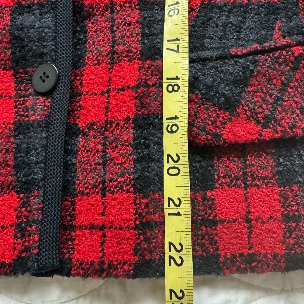 Vintage 90s Plaid Red Black Preppy Wool Blazer Jacket Career Office Collegiate 8 - Image 13