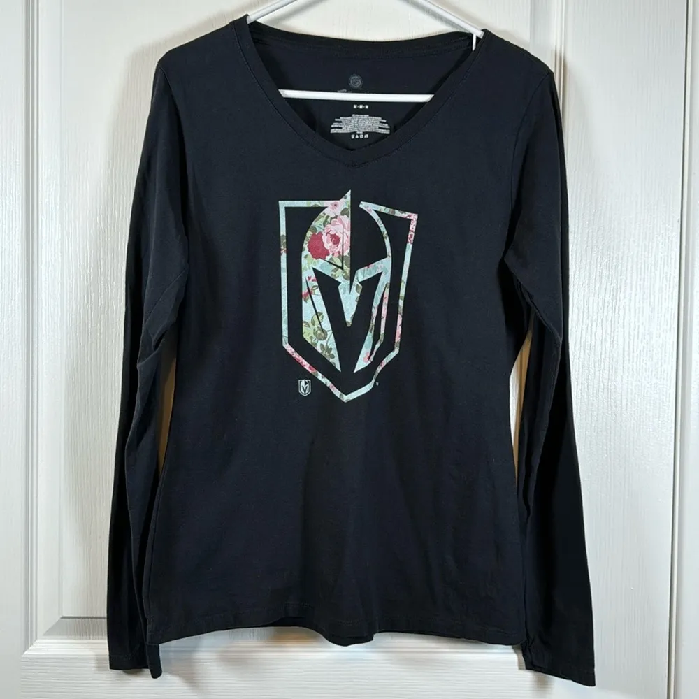 Fanatics NHL Vegas Golden Knights VGK Hockey Black L/S Shirt Med EUC #7044 - Image 2