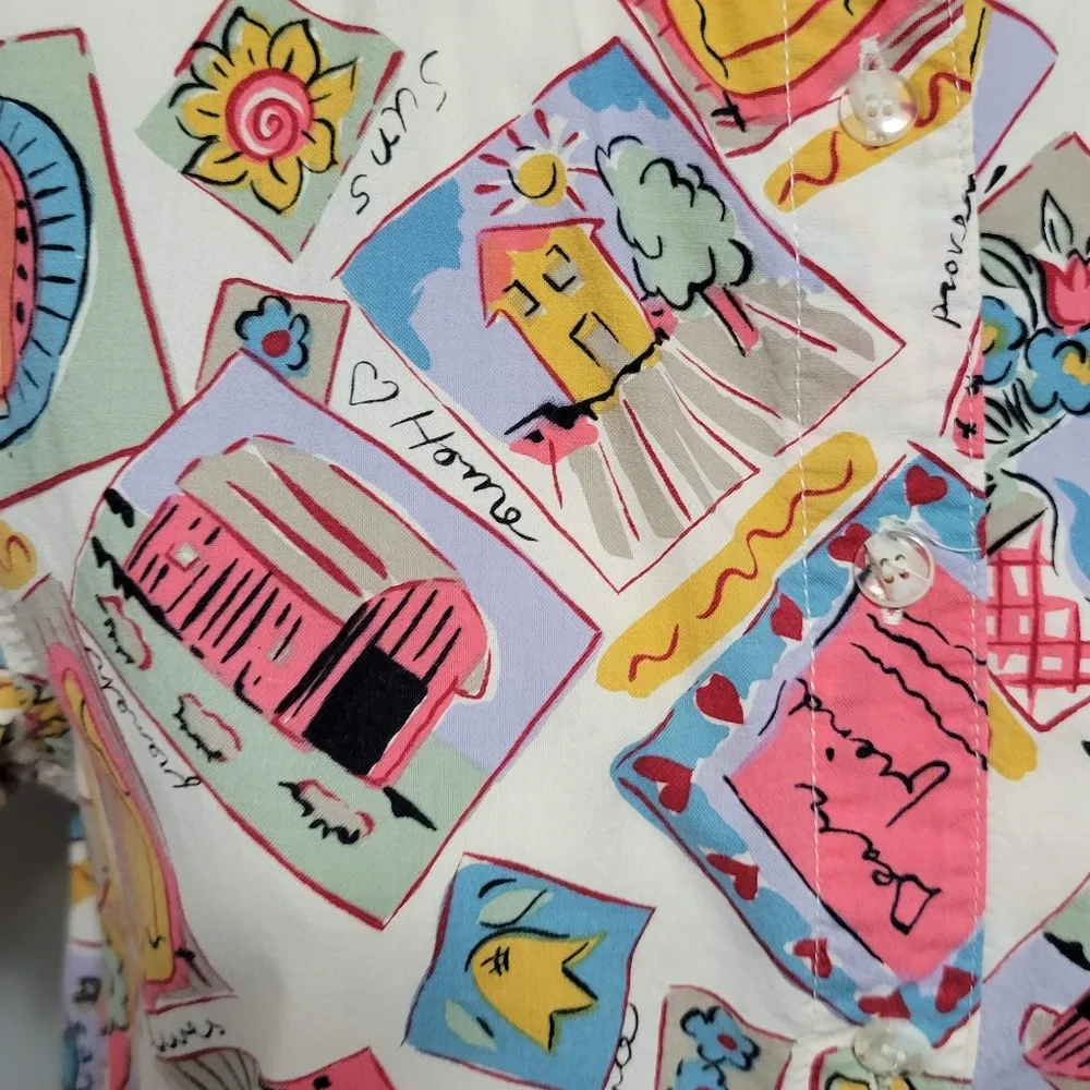 Vintage Hunt Club 90s all-over print button down camp shirt size medium - Image 2