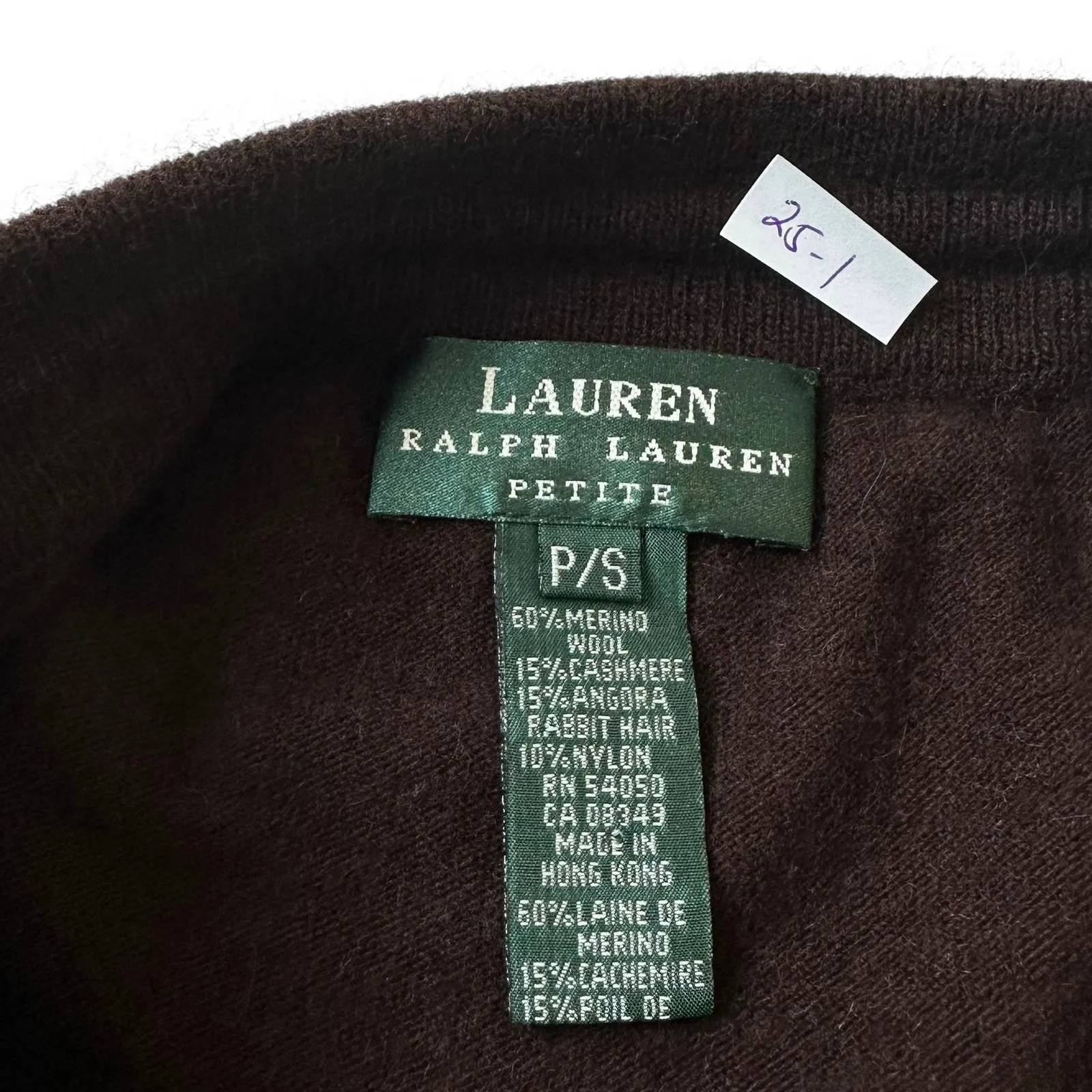 Ralph Lauren Brown Knit Wool Pencil Midi Skirt Women's Petite Size Small | 25-1 - Image 3