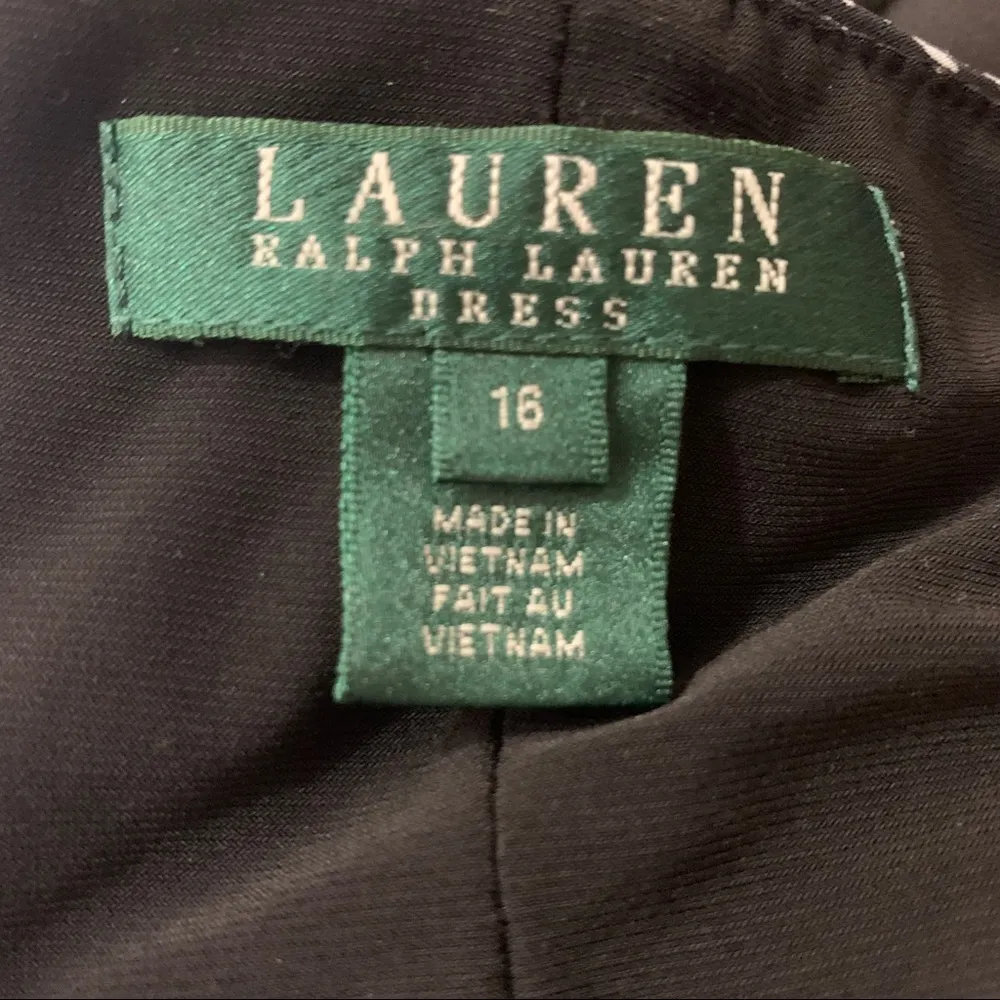 Lauren Ralph Lauren Black Printed Jersey 3/4 Sleeve Sheath Dress Size 16 - Image 8